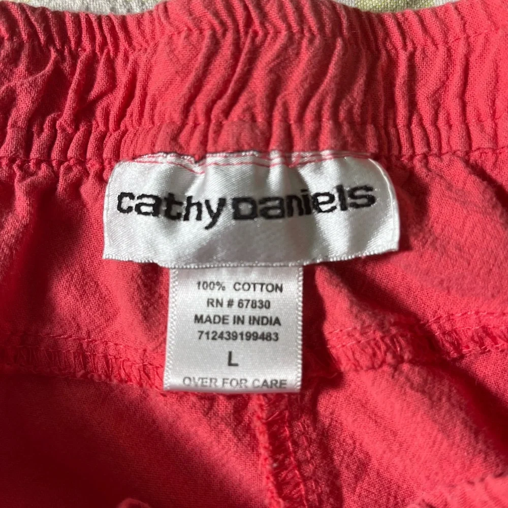 Cathy Daniels Capri cotton pants pink size L - Picture 3 of 5